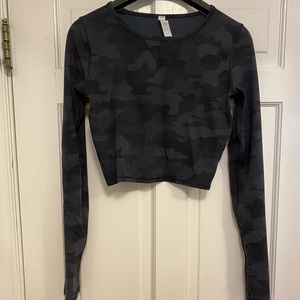 Lululemon Wunder Train Cropped Long Sleeve in Camo